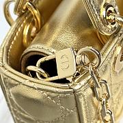 Fortok Dior Lady D-Joy Micro Gold Leather 16 x9 X5 cm - 4