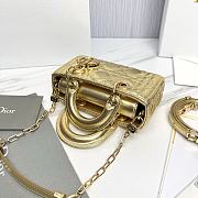 Fortok Dior Lady D-Joy Micro Gold Leather 16 x9 X5 cm - 3