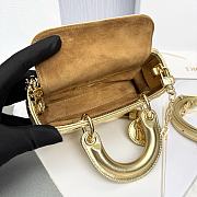 Fortok Dior Lady D-Joy Micro Gold Leather 16 x9 X5 cm - 2