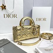 Fortok Dior Lady D-Joy Mini Gold Leather 22 x 12 x 6cm - 3