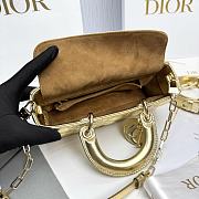 Fortok Dior Lady D-Joy Mini Gold Leather 22 x 12 x 6cm - 4