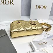 Fortok Dior Lady D-Joy Mini Gold Leather 22 x 12 x 6cm - 6
