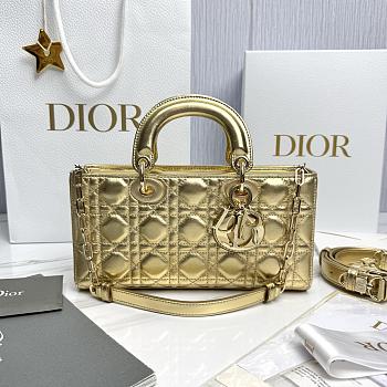 Fortok Dior Lady D-Joy Gold Leather 26 x 13.5 x 5.5cm