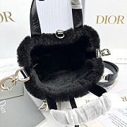 Fortok Dior Micro Dior Toujours Vertical Tote Bag Black Crinkled Calfskin And Fur 16 x 18 x 12m - 3