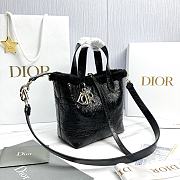 Fortok Dior Micro Dior Toujours Vertical Tote Bag Black Crinkled Calfskin And Fur 16 x 18 x 12m - 5