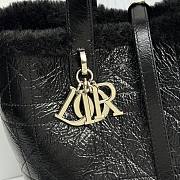 Fortok Dior Mini Dior Toujours Vertical Tote Bag Black Crinkled Calfskin And Fur 20 x 22 x 18.5cm - 3