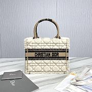 Fortok Dior Book Tote bag White Fur Brown 26.5 X21 x14cm - 1