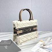 Fortok Dior Book Tote bag White Fur Brown 26.5 X21 x14cm - 3