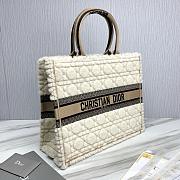 Fortok Dior Book Tote bag White Fur Brown 42×35×18.5cm - 3
