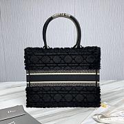 Fortok Dior Book Tote bag Fur Black 36.5×28 x16cm - 4