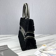 Fortok Dior Book Tote bag Fur Black 36.5×28 x16cm - 5