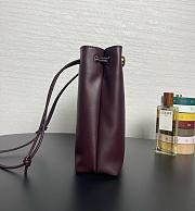 Fortok Loewe Pebble Soft Leather Pouch burgundy 21.5*17*7cm  - 6