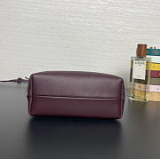 Fortok Loewe Pebble Soft Leather Pouch burgundy 21.5*17*7cm  - 5