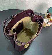 Fortok Loewe Pebble Soft Leather Pouch burgundy 21.5*17*7cm  - 4