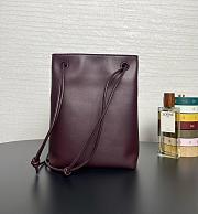 Fortok Loewe Pebble Soft Leather Pouch burgundy 21.5*17*7cm  - 2
