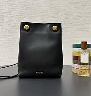 Fortok Loewe Pebble Soft Leather Pouch Black 21.5*17*7cm  - 1
