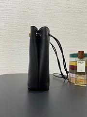 Fortok Loewe Pebble Soft Leather Pouch Black 21.5*17*7cm  - 4