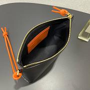 Fortok Loewe T-Knot leather pouch in black and bright orange 22.5*5.5*15.5cm - 6