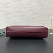 Fortok Loewe T-Knot leather pouch in Burgundy and Teal 22.5*5.5*15.5cm - 6