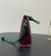 Fortok Loewe T-Knot leather pouch in Burgundy and Teal 22.5*5.5*15.5cm - 5