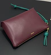 Fortok Loewe T-Knot leather pouch in Burgundy and Teal 22.5*5.5*15.5cm - 3