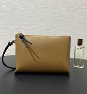 Fortok Loewe T-Knot leather pouch Brown and Black 22.5*5.5*15.5cm - 1