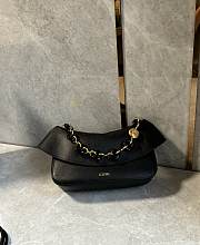 Fortok Loewe Ola Medium leather shoulder bag Black 26*13*18cm - 5