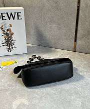 Fortok Loewe Ola Medium leather shoulder bag Black 26*13*18cm - 4