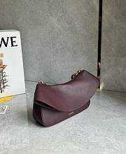 Fortok Loewe Ola Medium leather shoulder bag Burgundy 26*13*18cm - 6