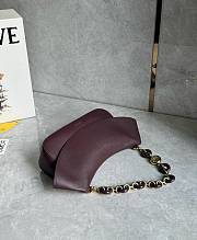 Fortok Loewe Ola Medium leather shoulder bag Burgundy 26*13*18cm - 4