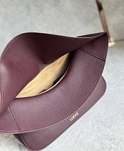 Fortok Loewe Ola Medium leather shoulder bag Burgundy 26*13*18cm - 2