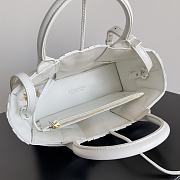 Fortok Bottega Veneta Arco Tote Maxi Intrecciato Pleated Leather White 25*16*10cm - 2