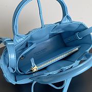 Fortok Bottega Veneta Arco Tote Maxi Intrecciato Pleated Leather Blue 20*7*13cm  - 6