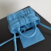 Fortok Bottega Veneta Arco Tote Maxi Intrecciato Pleated Leather Blue 20*7*13cm  - 3