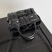 Fortok Bottega Veneta Arco Tote Maxi Intrecciato Pleated Leather Black 20*7*13cm - 5
