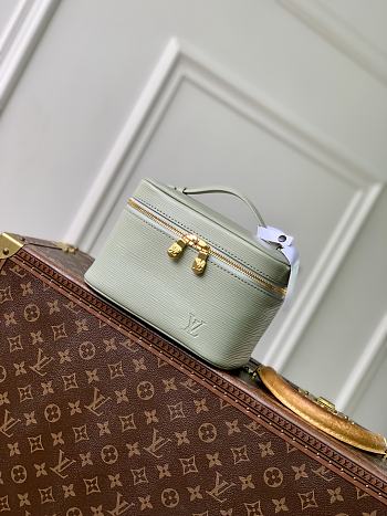 Fortok Louis Vuitton Mini Nice Nano Cosmetic Bag Pale Mint Green Epi leather 13.5 x 12 x 20cm