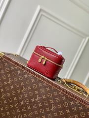 Fortok Louis Vuitton Micro Nice Nano Cosmetic Bag Rouge Red Epi leather 14x8.5x10.2cm - 1