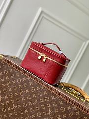 Fortok Louis Vuitton Mini Nice Nano Cosmetic Bag Rouge Red Epi leather 13.5 x 12 x 20cm - 1