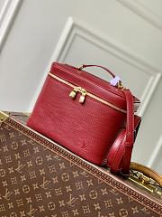 Fortok Louis Vuitton Nice Nano Cosmetic Bag Rouge Red Epi leather 24 x 14 x 17cm  - 1