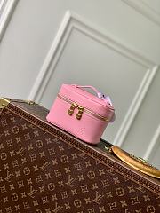 Fortok Louis Vuitton Micro Nice Nano Cosmetic Bag Pink Epi leather 14x8.5x10.2cm - 1