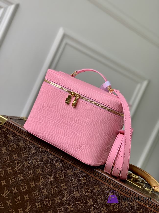 Fortok Louis Vuitton Nice Nano Cosmetic Bag Pink Epi leather 24 x 14 x 17cm  - 1