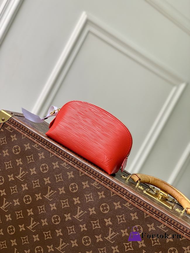 Fortok Louis Vuitton Cosmetic Pouch Coquelicot Red Epi leather 12 x 6 x 19cm - 1