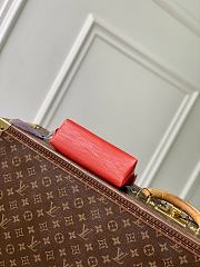 Fortok Louis Vuitton Cosmetic Pouch Coquelicot Red Epi leather 12 x 6 x 19cm - 6