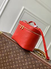 Fortok Louis Vuitton Nice Nano Cosmetic Bag Coquelicot Red Epi leather 24 x 14 x 17cm  - 3