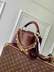Fortok Louis Vuitton Capucines East-West Burgundy 14 x 8 x 26.5cm  - 5