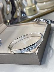Fortok Hermès Kelly Diamond 18k Silver Bangle Bracelet - 5
