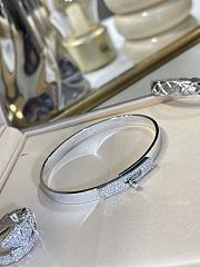 Fortok Hermès Kelly Diamond 18k Silver Bangle Bracelet - 3