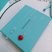 Fortok Tiffany & Co. Return to Tiffany Heart Tag Toggle Necklace in silver with a red heart tag  - 3