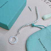 Fortok Tiffany & Co. sterling silver bracelet with freshwater cultured pearls and a toggle clasp - 6