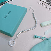 Fortok Tiffany & Co. sterling silver bracelet with freshwater cultured pearls and a toggle clasp - 2